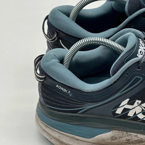 Hoka One One Mens Bondi 7 1110518 OTRS Blue Running Shoes Sneakers Size 10 - Picture 2 of 13